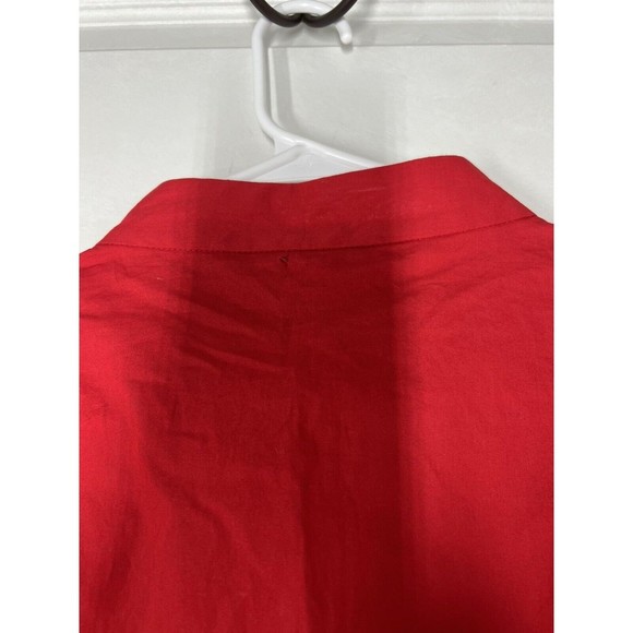 NWT Zara Red Belted Blouse with Buttons Women‎ Medium - Picture 5 of 6